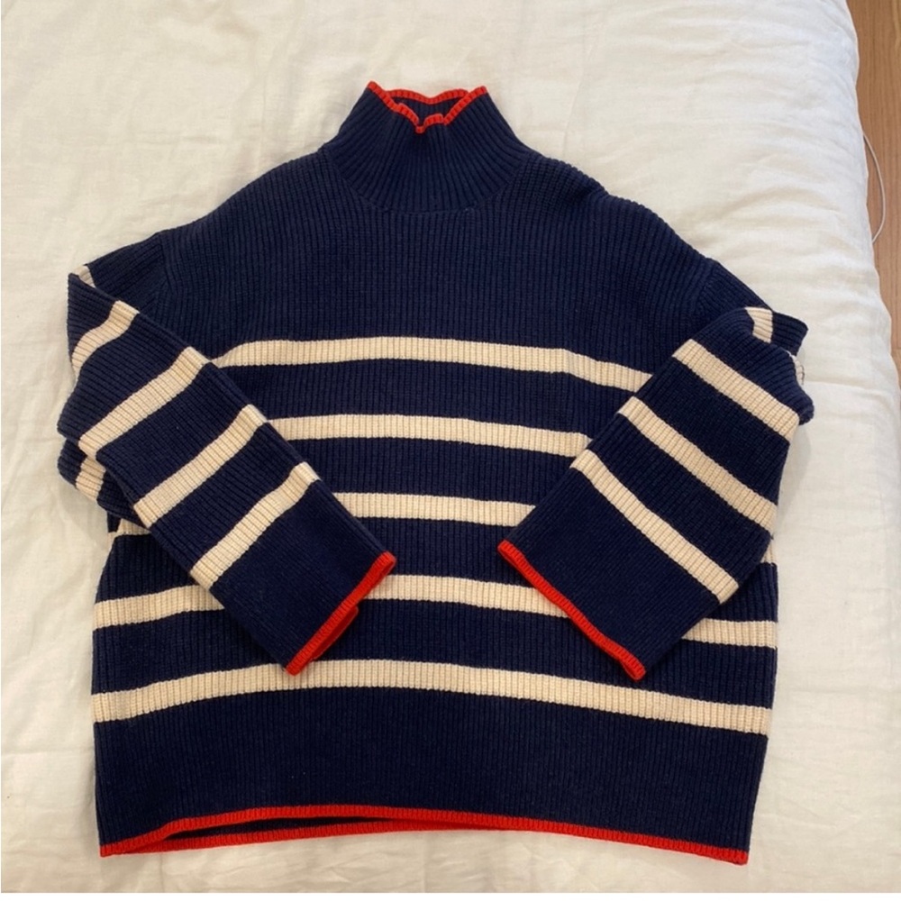 [ZARA] Navy Striped Sweater